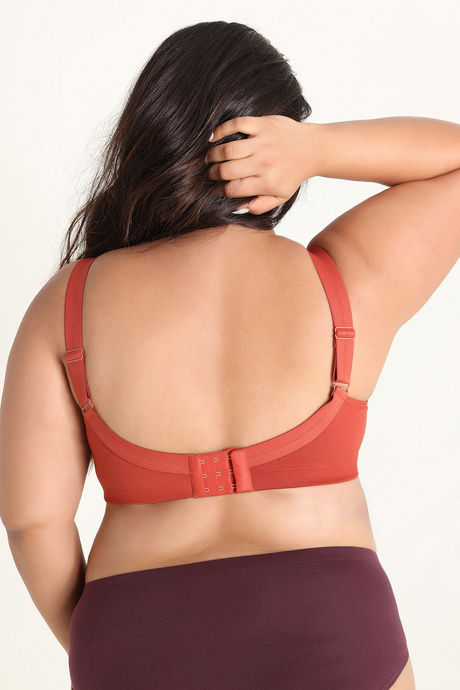 Zivame True Curv Double Layered Non Wired Full Coverage Super Support Bra - Burnt Brick — image 4